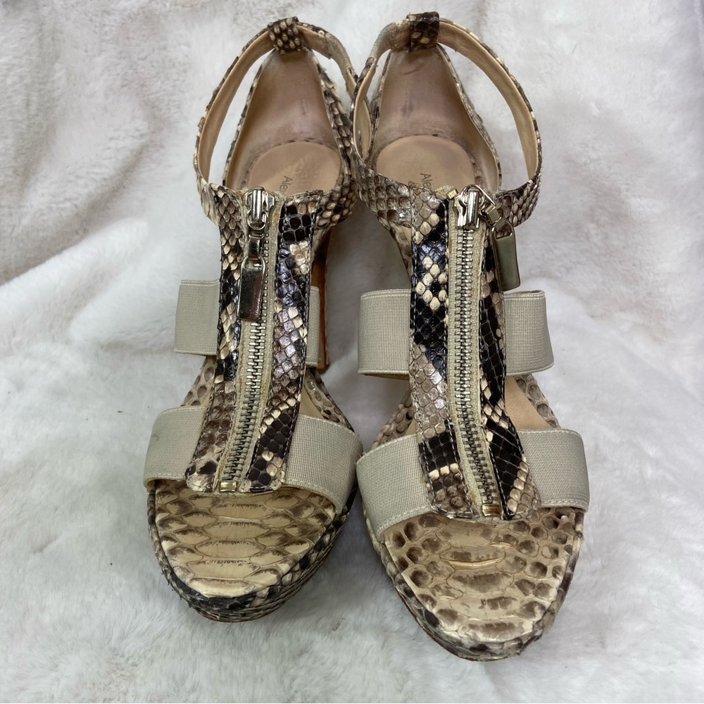 Alexandre Birman Python Snakeskin Platform Zip He… - image 2